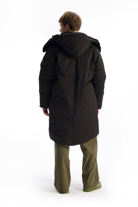 Hooded Lång Pufferjacka med Fickor - Image 4