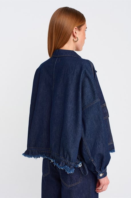 Överdimensionerad Denimjacka i Bomull med Knäppning - Image 2