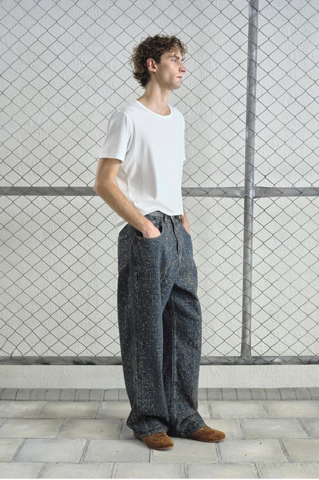 Baggy fit texturerade denimjeans - Image 2