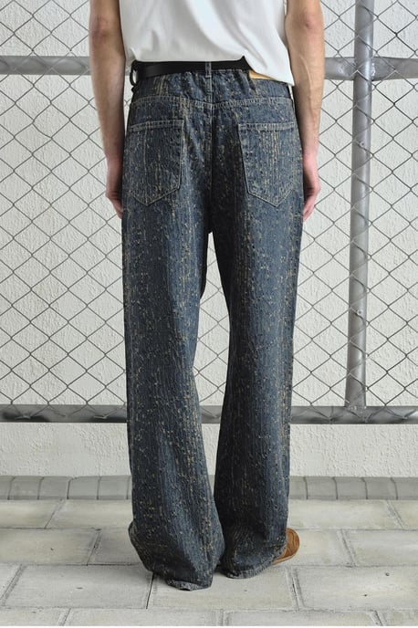 Baggy fit texturerade denimjeans - Image 3