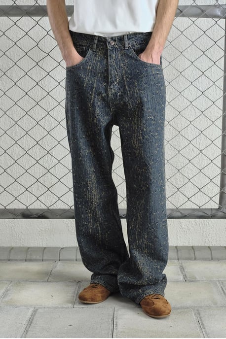 Baggy fit texturerade denimjeans - Image 5