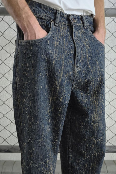 Baggy fit texturerade denimjeans - Image 6