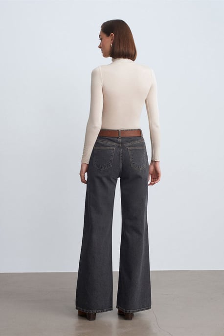 Hoog-Waisted Wijde Jeans van Katoen - Image 2