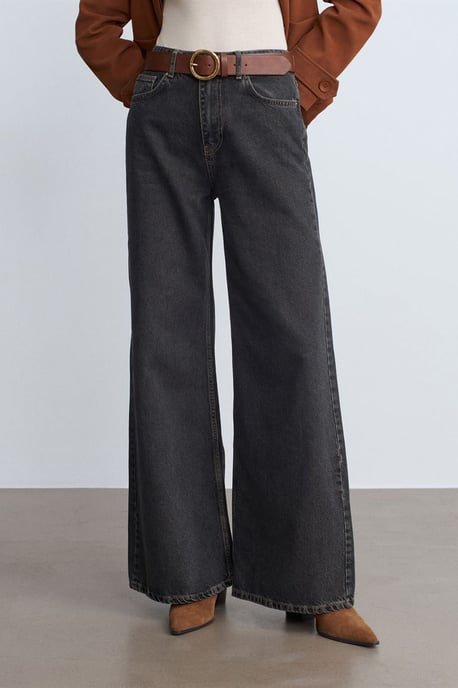 Hoog-Waisted Wijde Jeans van Katoen - Image 3