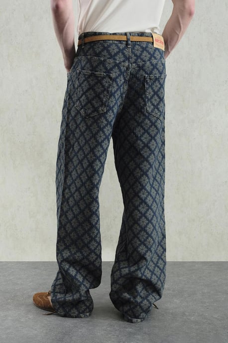 Baggy passform tryckta denimjeans - Image 4