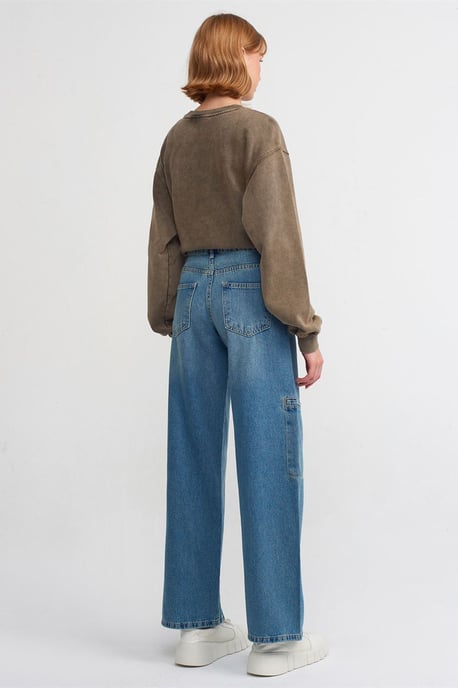 Hoge Taille Wijde Cargo Jeans - Image 2