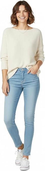 Womens Light Blue Regular Fit Denim Jeans - Image 4
