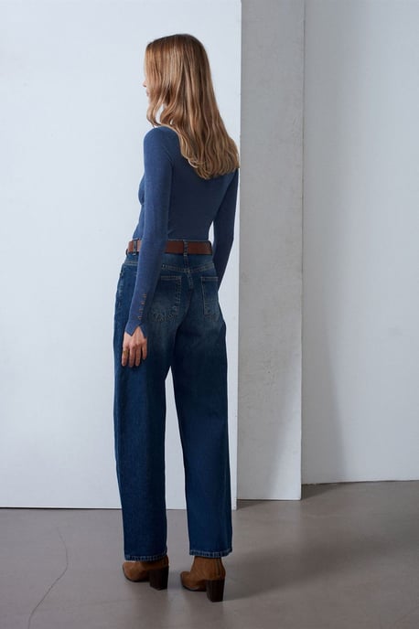 Hoog-Waisted Wijde Jeans van Katoen - Image 2