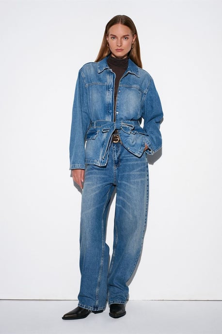 Högmidjade vida jeans i bomulldenim - Image 3