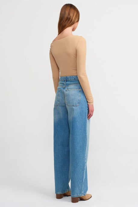  Hoge Taille Wijde Pijpen Katoenen Denim Jeans - Image 2