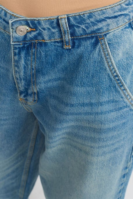  Hoge Taille Wijde Pijpen Katoenen Denim Jeans - Image 4