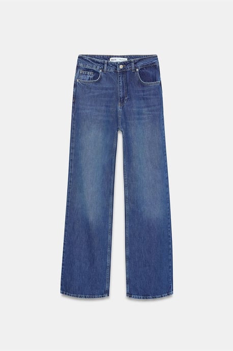 Högmidjade vida denimjeans - Image 5