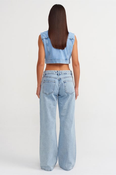 Dames Hoge Taille Wijde Jeans - Image 2