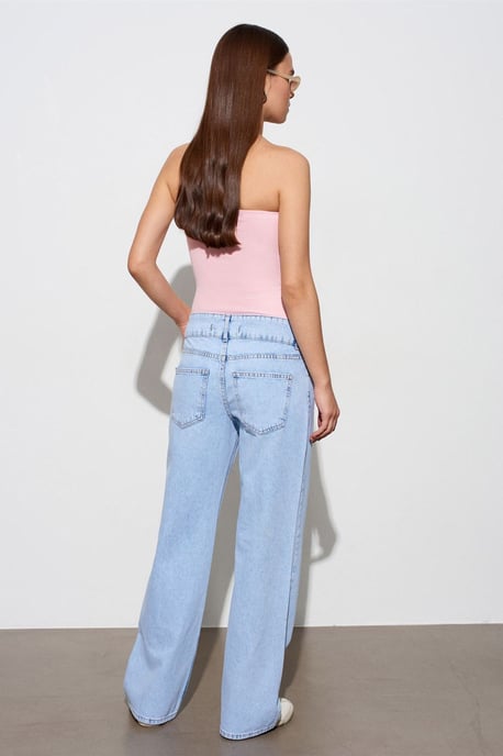 Mitten-hög Vida Ben Bomull Denim Jeans - Image 2