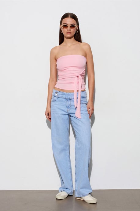 Mitten-hög Vida Ben Bomull Denim Jeans - Image 4