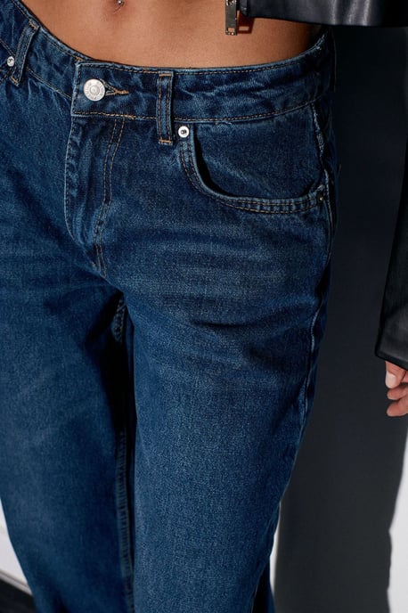 Dames Lage Taille Wijde Pijpen Jeans - Image 4