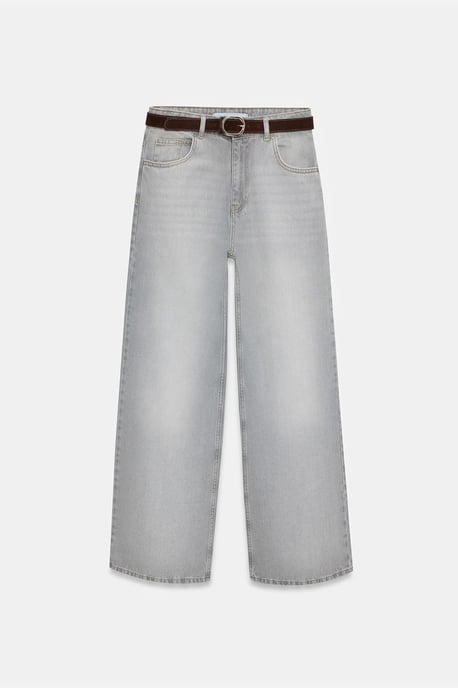 High Waist Wide Leg Cotton Denim Jeans - Image 5