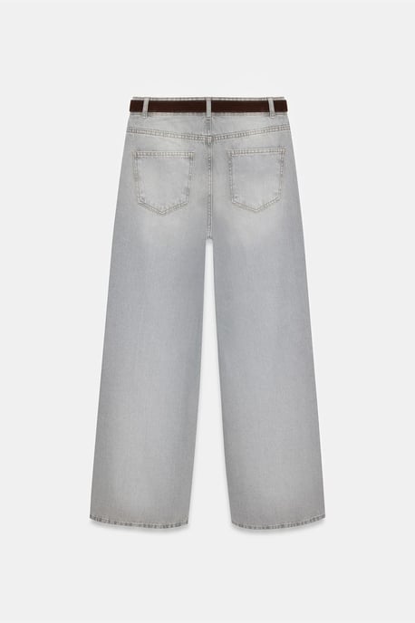 High Waist Wide Leg Cotton Denim Jeans - Image 6
