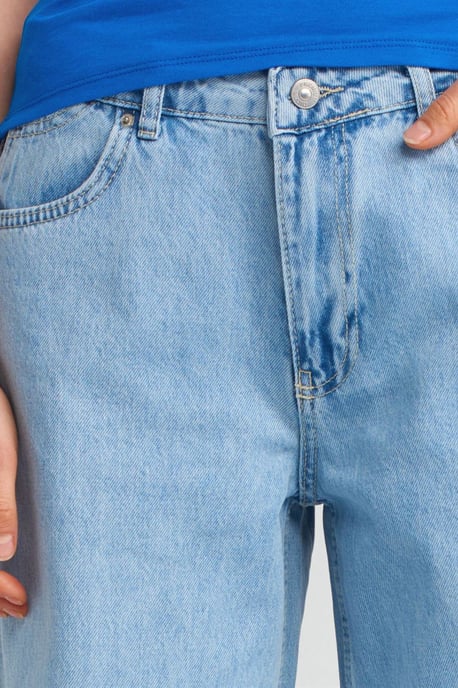 Women's High-Waist Wide-Leg Cotton Jeans - Image 3
