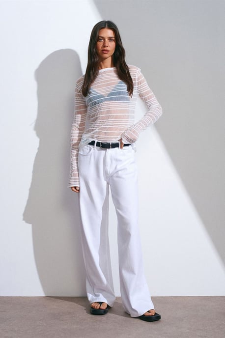 High-Waist Wide-Leg Denim Jeans - Image 3