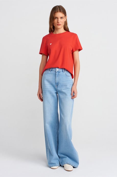 Högmidjade vida jeans i bomulldenim - Image 1