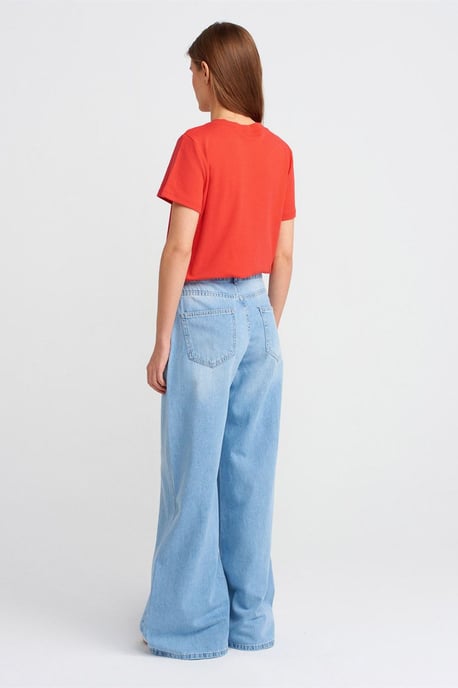 Högmidjade vida jeans i bomulldenim - Image 2