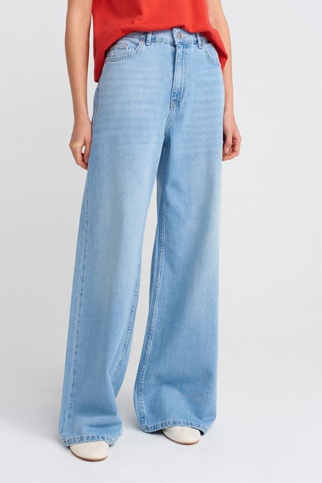 Högmidjade vida jeans i bomulldenim - Image 3