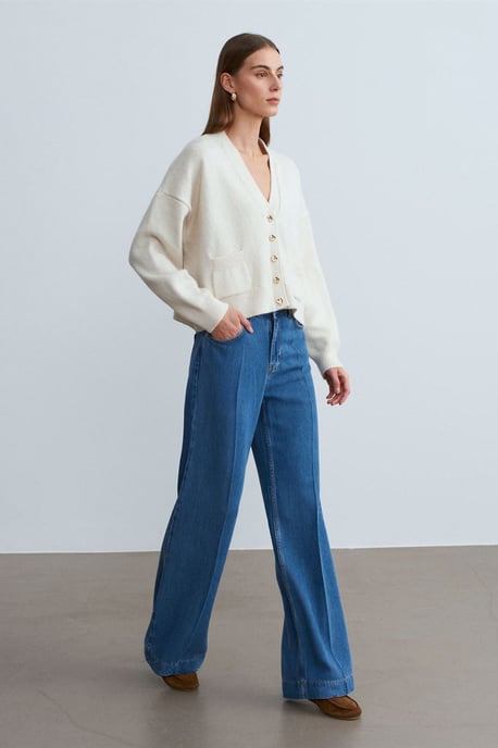 Högmidjade vida Tencel-jeans - Image 2