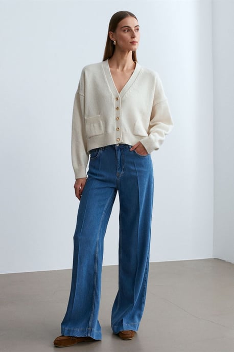 Högmidjade vida Tencel-jeans - Image 5