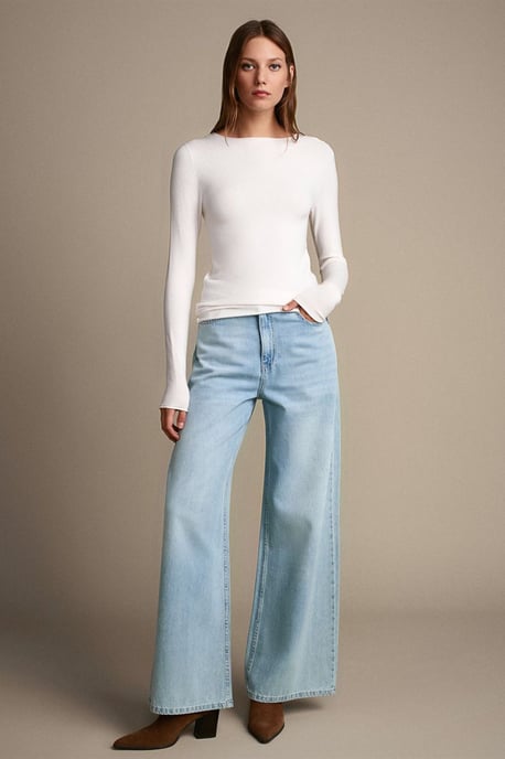 Dames Geribbelde Bootneck Slim-fit Trui - Image 3