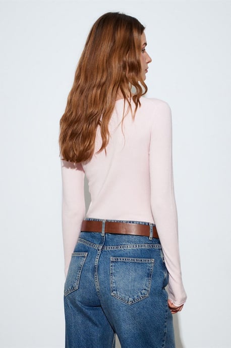 Dames Ribbel Boothals Slim-fit Trui - Image 2