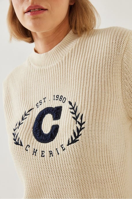 Broderad Crew Neck Stickad Tröja - Image 4