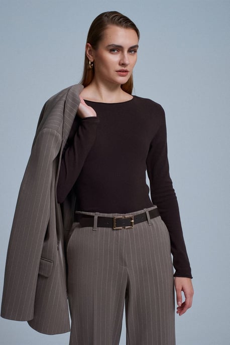 Dames Ribbel Bootneck Slim-fit Trui - Image 3