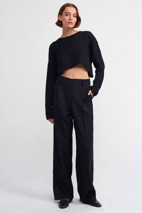 Korta Kabelstickad Crew Neck Tröja - Image 3