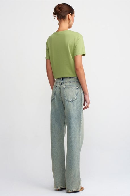 Lågmidjade raka bomullsjeans - Image 2