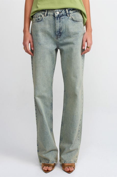 Lågmidjade raka bomullsjeans - Image 3