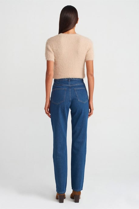 Hoge Taille Rechte Pijpen Katoenen Jeans - Image 2
