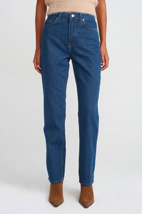 Hoge Taille Rechte Pijpen Katoenen Jeans - Image 3
