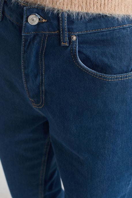 Hoge Taille Rechte Pijpen Katoenen Jeans - Image 4