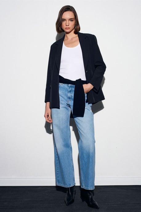 Kvinnors högmidjade raka jeans - Image 2