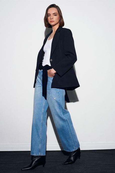 Kvinnors högmidjade raka jeans - Image 3
