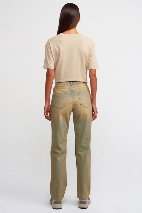 Högmidjade raka jeans i bomull - Image 2