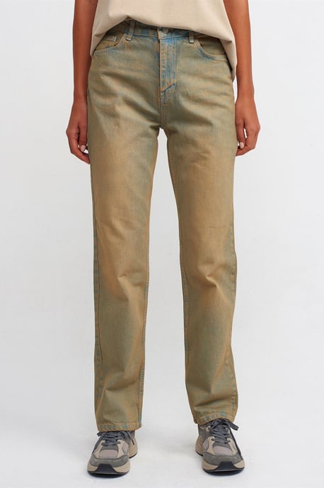 Högmidjade raka jeans i bomull - Image 3