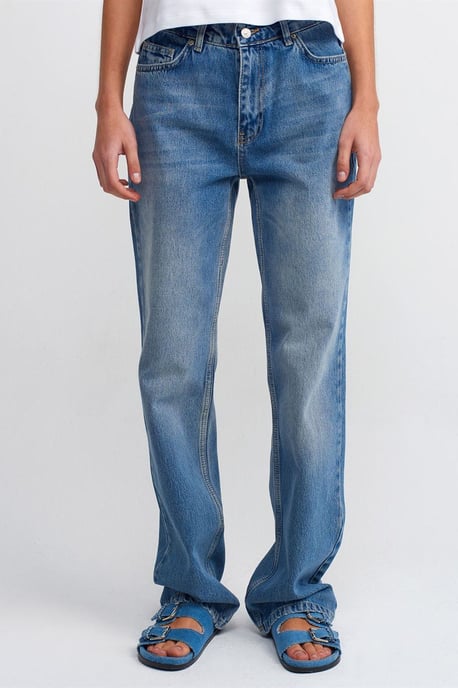 High-Waist Straight-Leg Cotton Jeans - Image 3
