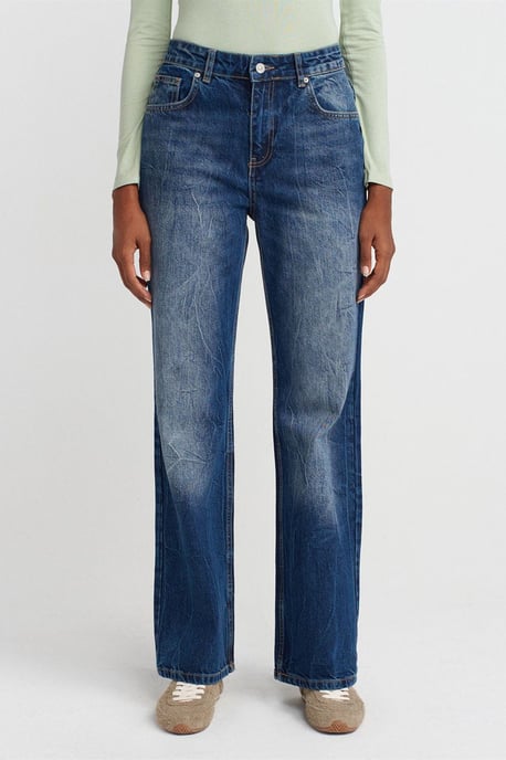 Kvinnors högmidjade raka jeans - Image 4