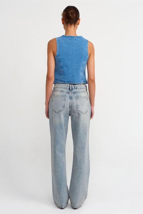 Dames Lage Taille Rechte Jeans - Image 2