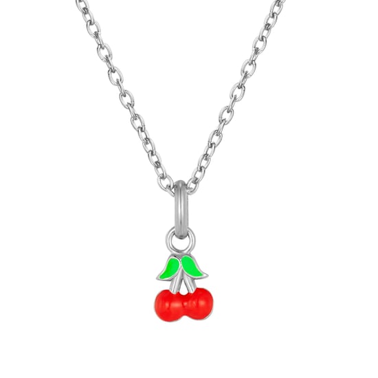 Sterling Silver Tiny Enamel Cherries Charm - Image 3