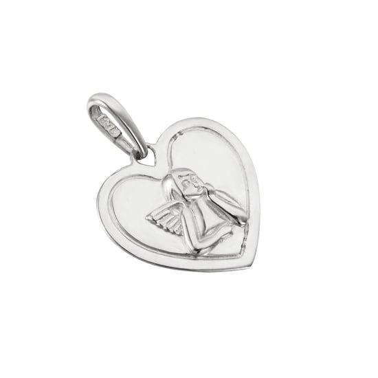 Sterling Silver Heart Cherub Pendant Charm - Image 1