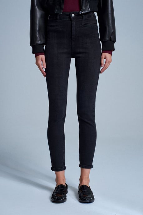 Högmidjade smala jeans - Image 4