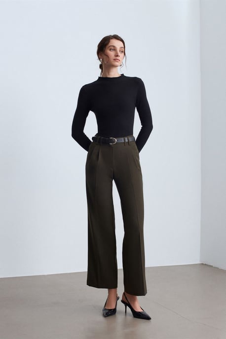 Dames Slim-fit Geribbelde Halve Coltrui - Image 3